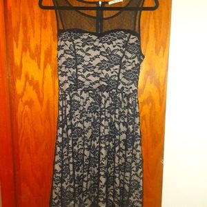 Amber Blue brand black lace midi dress